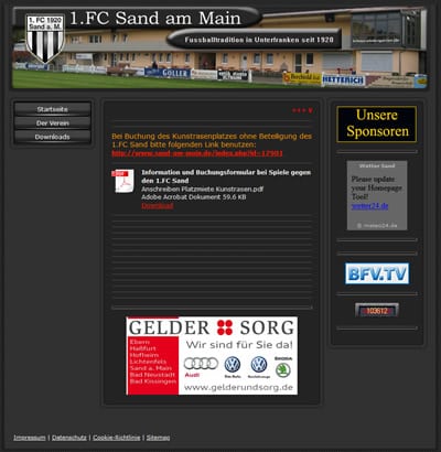 1. FC Sand Webseite